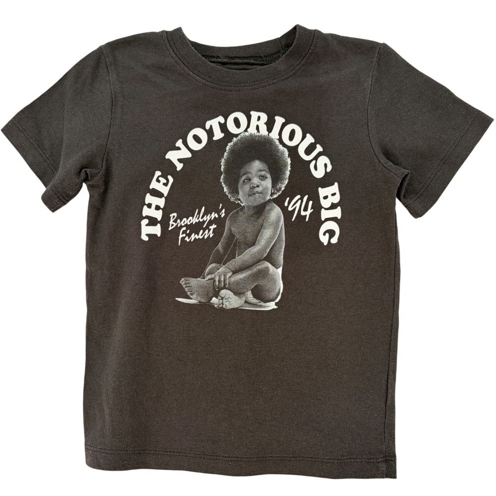 The Notorious B.I.G. Brooklyn's Finest 4T Black Graphic Tee Streetwear Retro - Picture 1 of 4